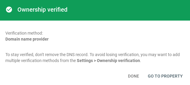 domain verified